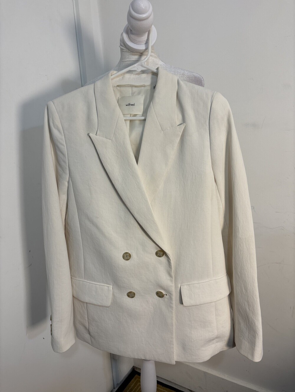 Wilfred Destiny Blazer Womens Sz2 Beige Double Breasted Aritzia Professional
